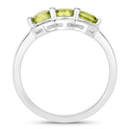 Peridot Ring 0.5 Carats Sterling Silver