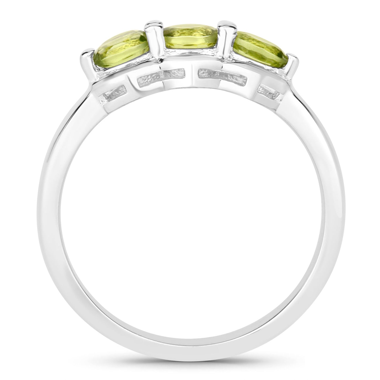 Peridot Ring 0.5 Carats Sterling Silver