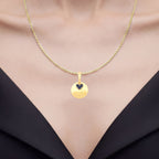 Blue Sapphire Mother Pendant 0.18 Carats Gold Plated Silver