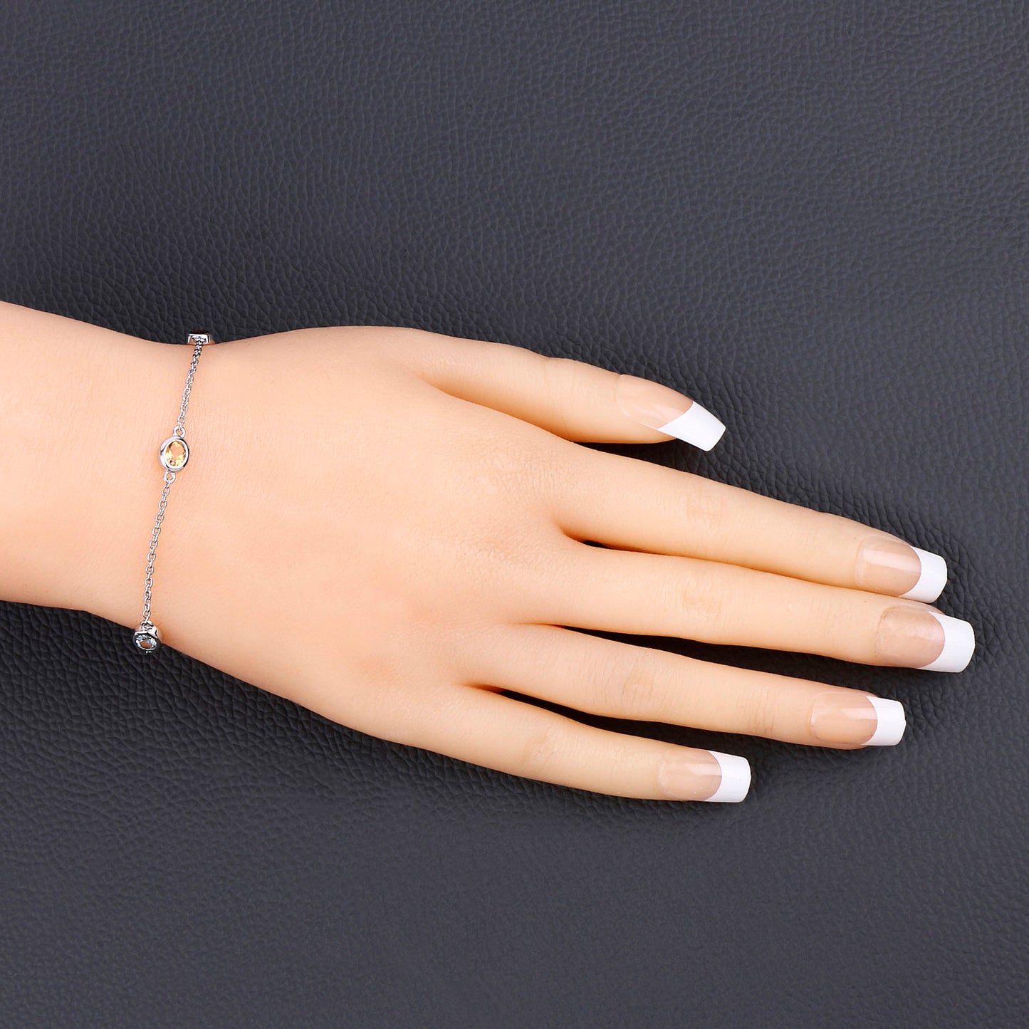 Natural Mixed Gemstones Bracelet 1.76 Carats Sterling Silver