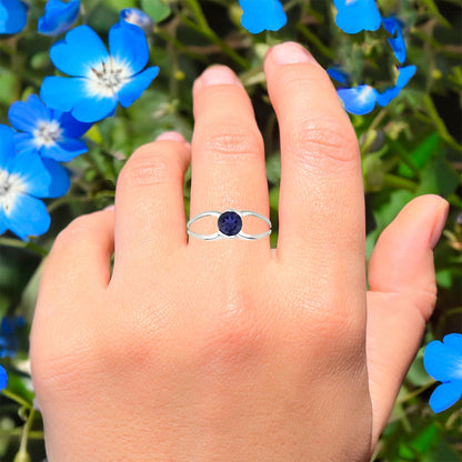 Iolite Ring 0.70 Carats Sterling Silver