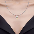 Blue Sapphire Heart Pendant 0.26 Carats Gold Plated Silver