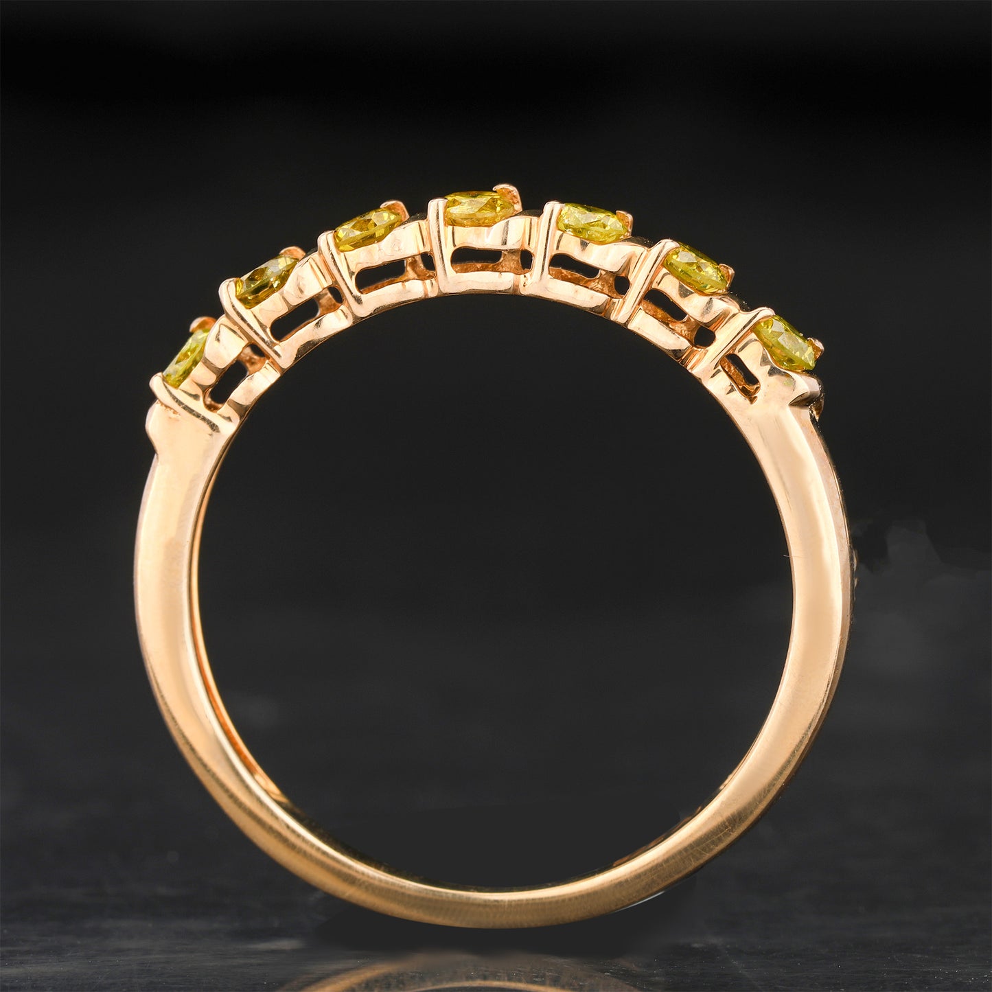Yellow Diamond Ring 0.31 Carats 9K Yellow Gold