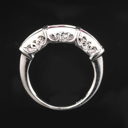 Natural Pink Sapphire Ring 1.08 Carats Sterling Silver