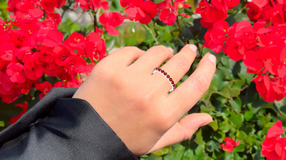 Ruby Eternity Ring 1.63 Carats 14K White Gold
