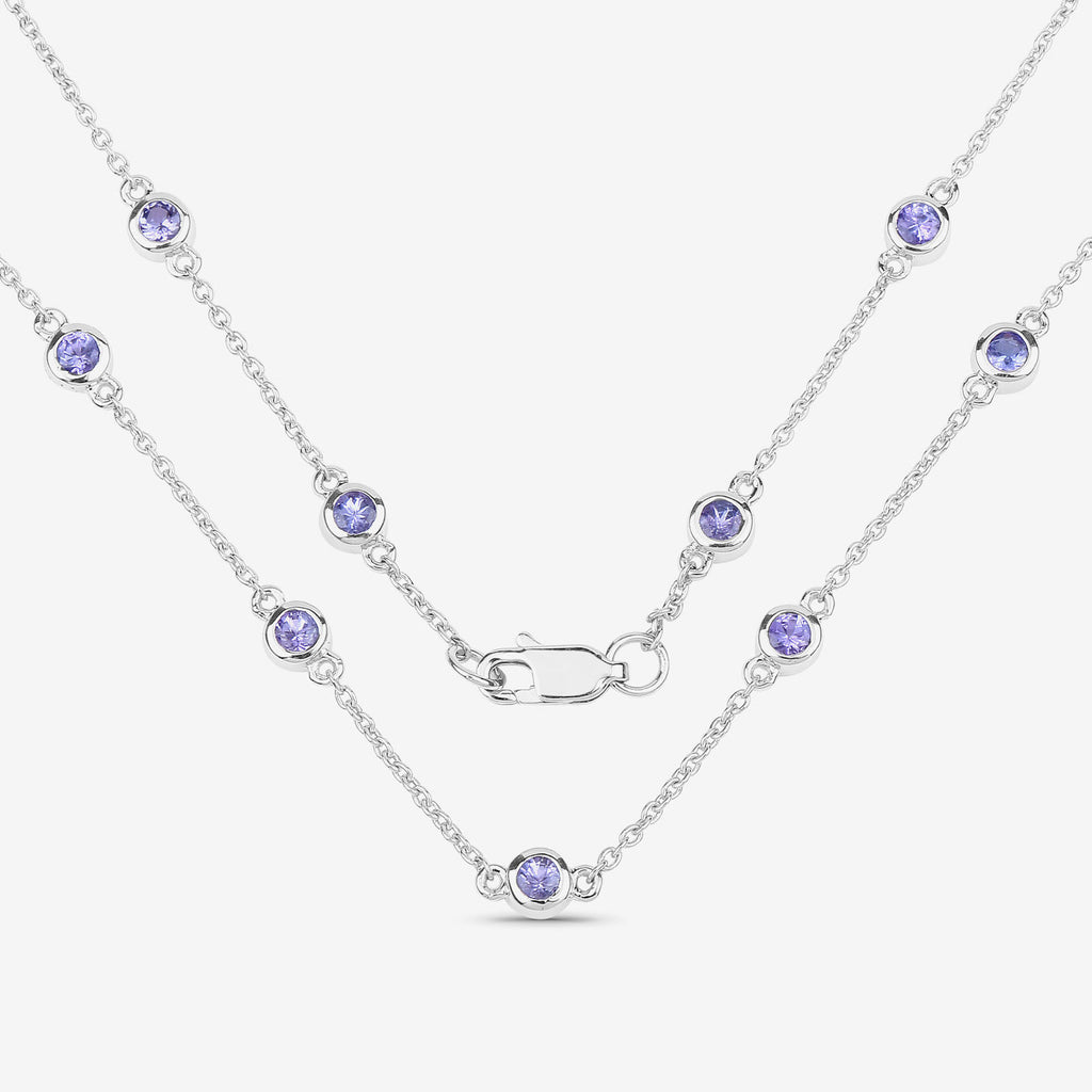 Tanzanite Necklace 1.78 Carats Sterling Silver