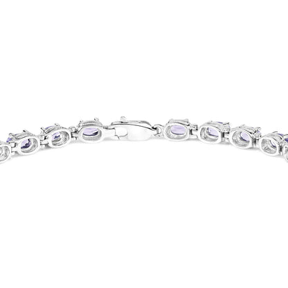 Tanzanite Tennis Bracelet 6 Carats Sterling Silver