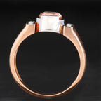 Morganite Ring With White Zircon 0.74 Carats 9K Rose & White Gold