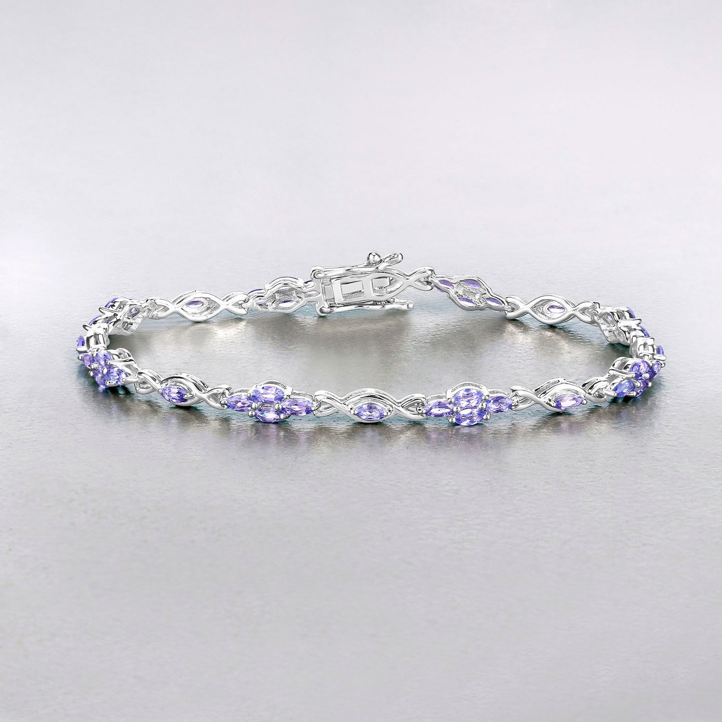 Tanzanite Bracelet 3.18 Carats Sterling Silver