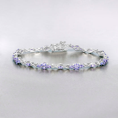 Tanzanite Bracelet 3.18 Carats Sterling Silver