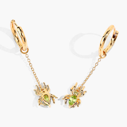 Peridot Spider Earrings 0.48 Carats Gold Plated Silver