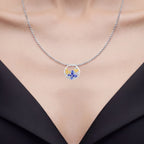 Tanzanite Butterfly Pendant With White Topaz 1.24 Carats Sterling Silver