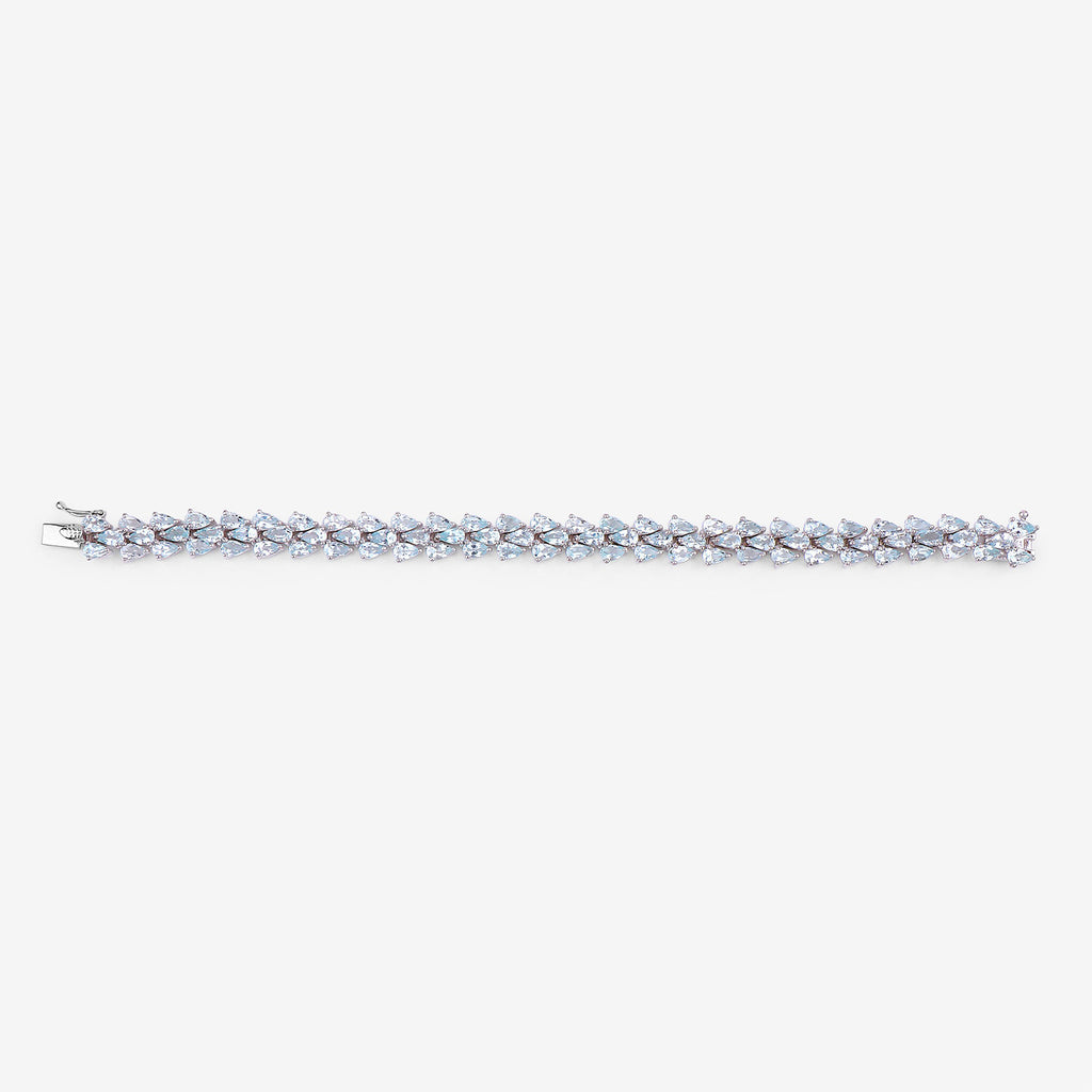 Aquamarine Tennis Bracelet 14.1 Carats Sterling Silver