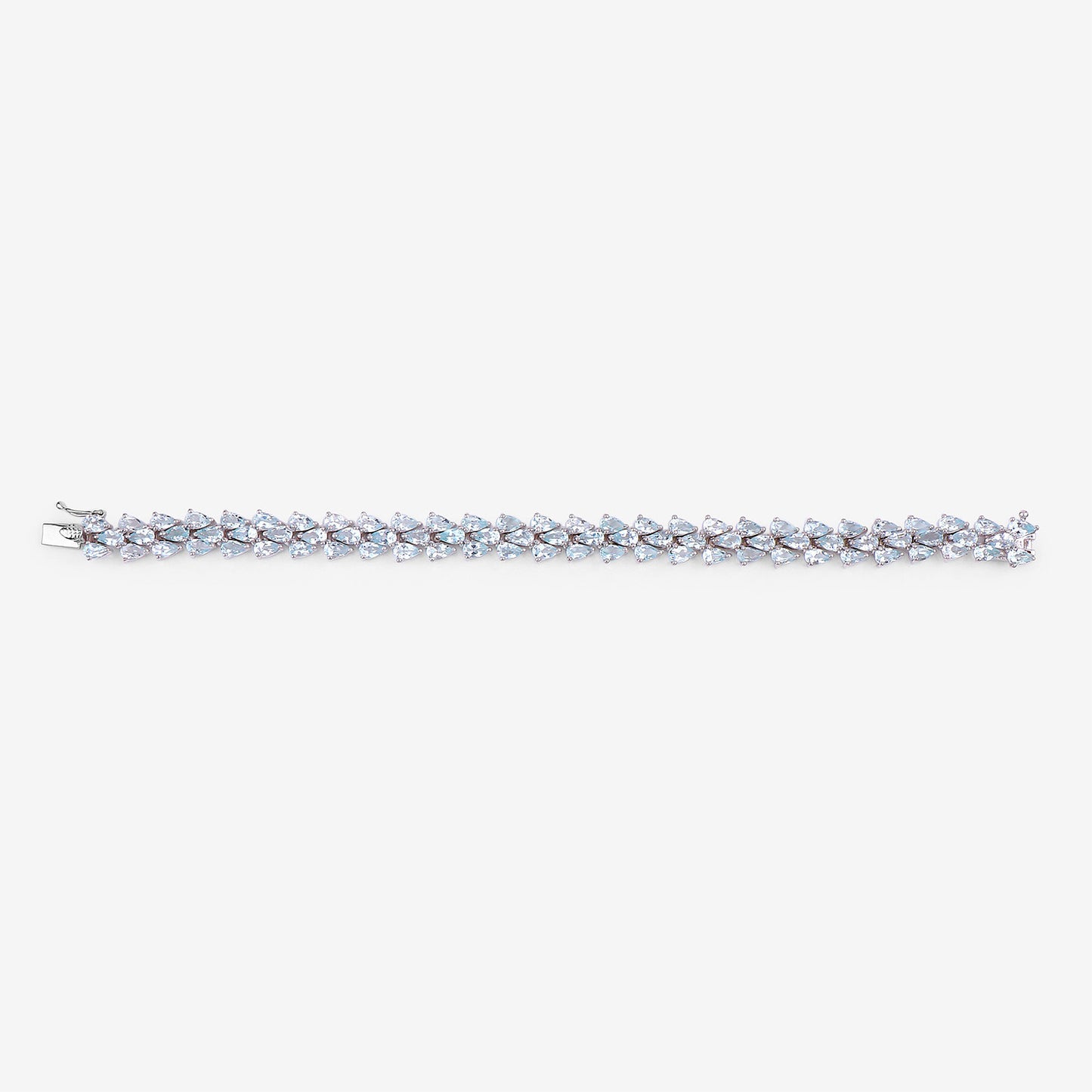 Aquamarine Tennis Bracelet 14.1 Carats Sterling Silver