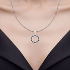 Blue Sapphire Pendant With White Topaz 1.26 Carats Sterling Silver