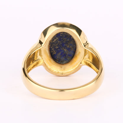 Lapis Ring 5 Carats Gold Plated Silver