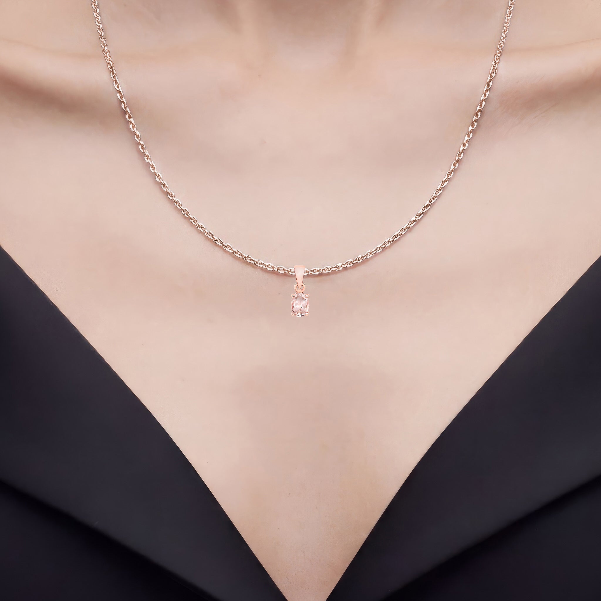 Morganite Pendant 0.68 Carats Gold Plated Silver