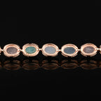 Natural Mixed Gemstones Bracelet 17.46 Carats Gold Plated Silver