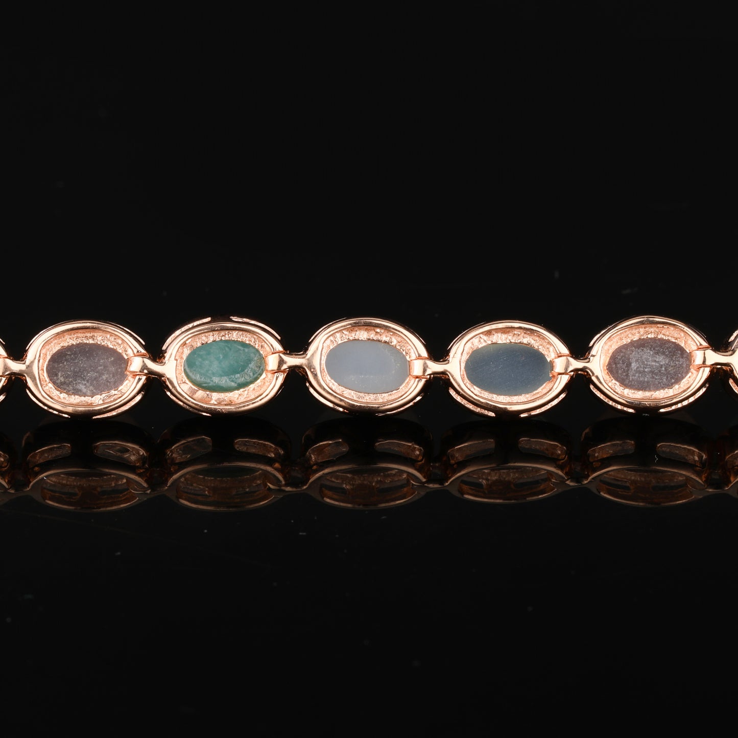 Natural Mixed Gemstones Bracelet 17.46 Carats Gold Plated Silver