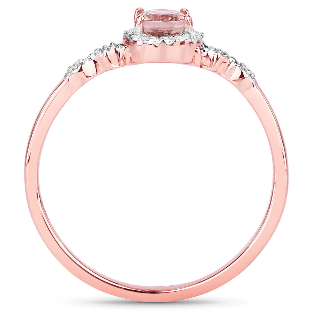 Morganite Ring With Diamonds 0.44 Carats 10K Rose Gold