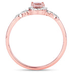 Morganite Ring With Diamonds 0.44 Carats 10K Rose Gold