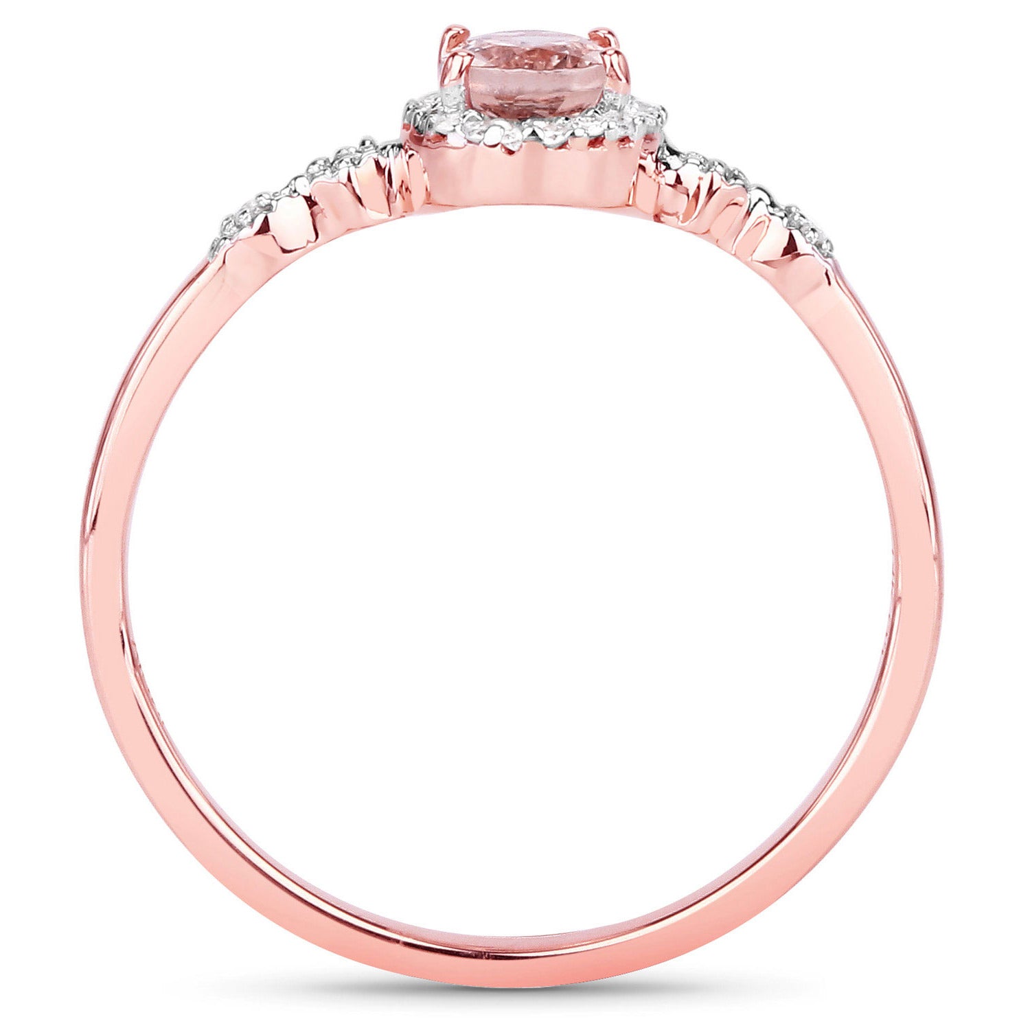 Morganite Ring With Diamonds 0.44 Carats 10K Rose Gold