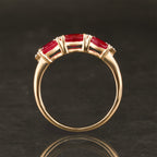 Natural Burma Ruby Ring With Diamonds 1.66 Carats 9K Yellow Gold