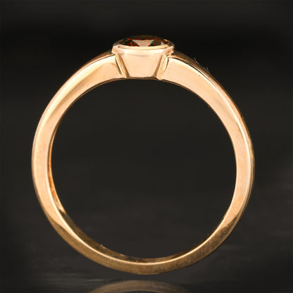 Red Diamond Ring 0.33 Carats 9K Yellow Gold