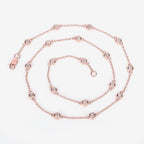 Morganite Necklace 1.6 Carats Gold Plated Silver