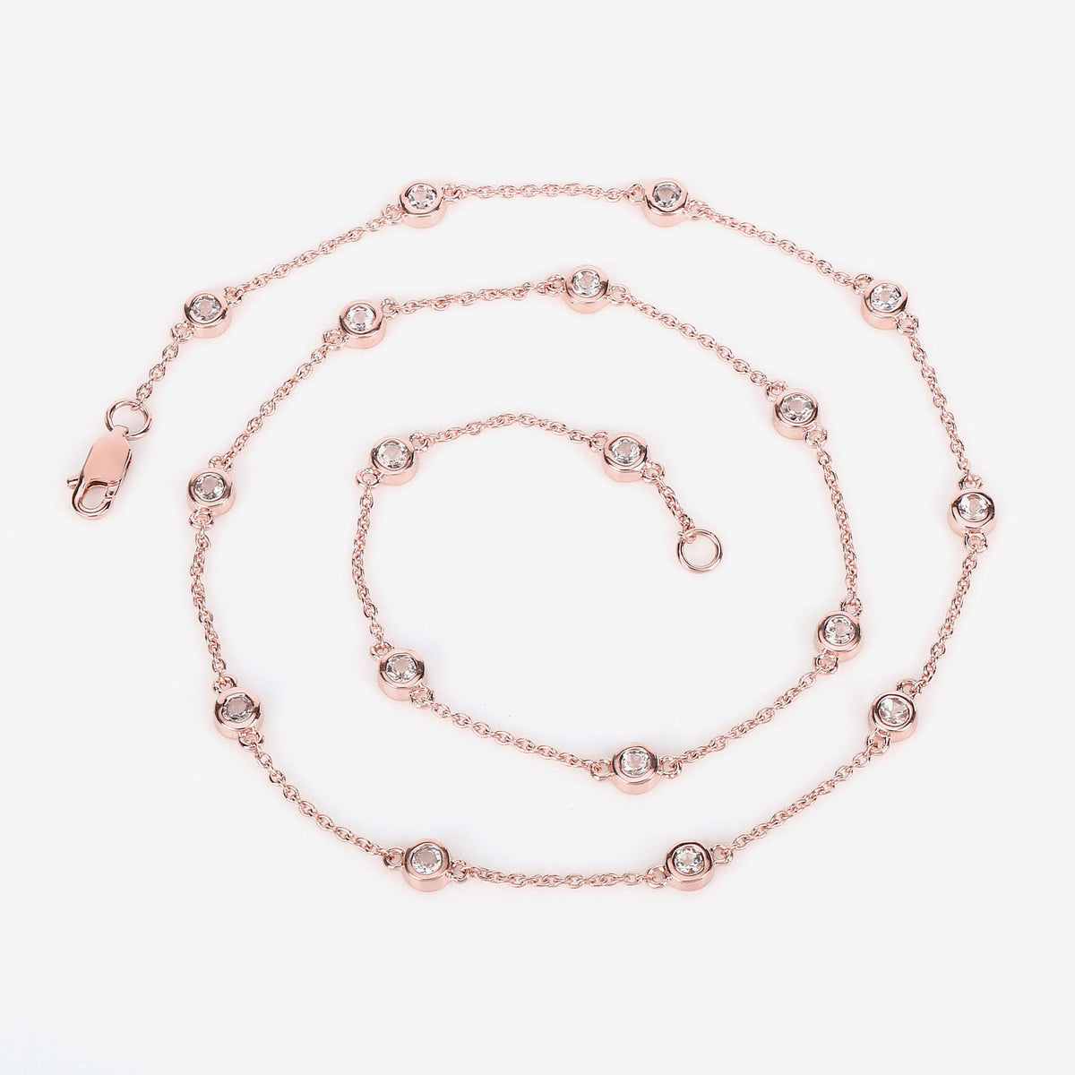 Morganite Necklace 1.6 Carats Gold Plated Silver