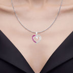 Ruby Heart Pendant 0.9 Carats Sterling Silver