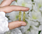 Peridot Hoop Earrings 5.08 Carats Gold Plated Silver
