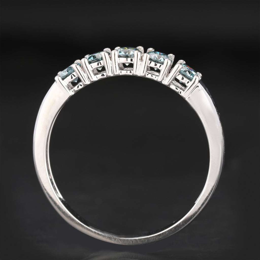 Blue Diamond Ring 0.5 Carats 9K White Gold