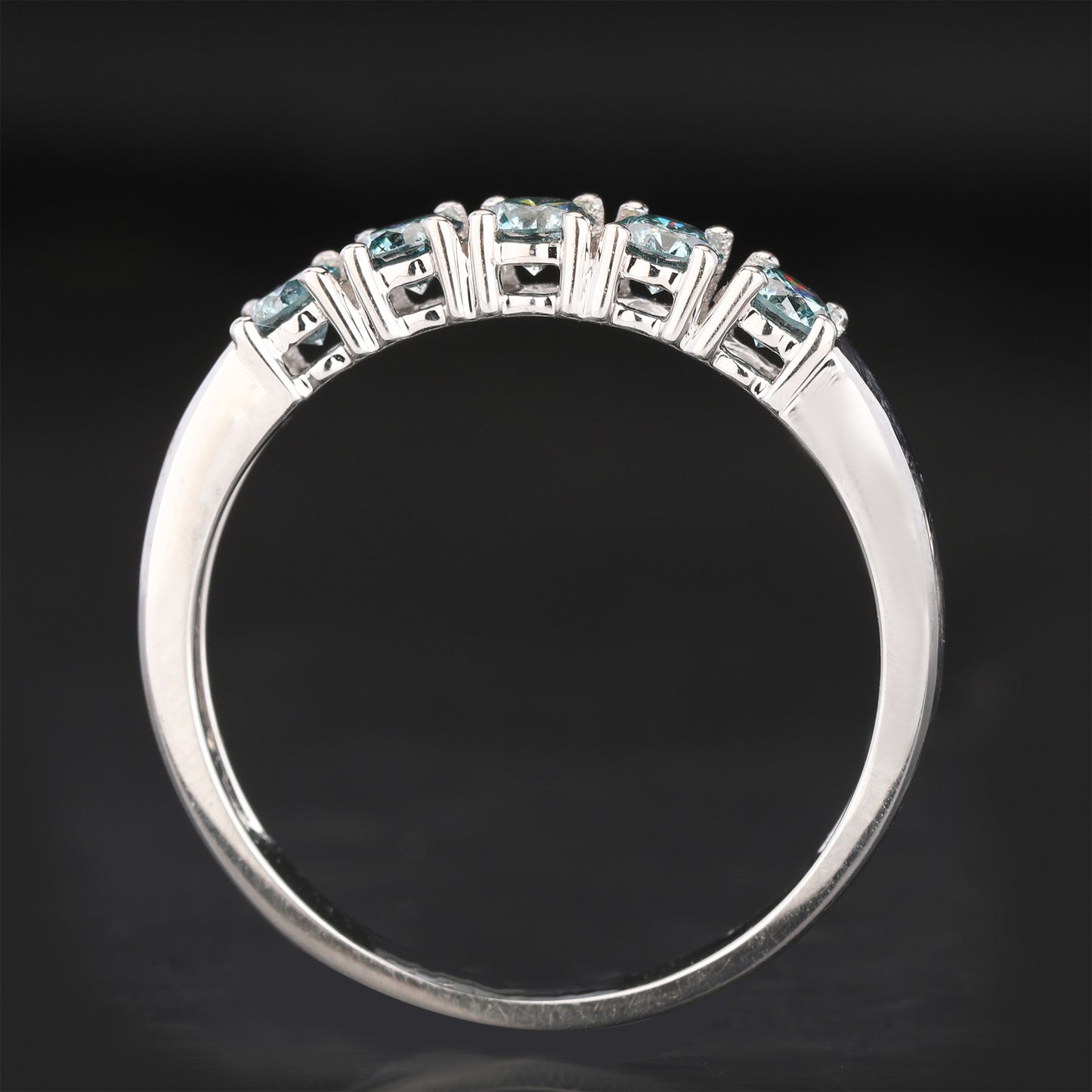 Blue Diamond Ring 0.5 Carats 9K White Gold