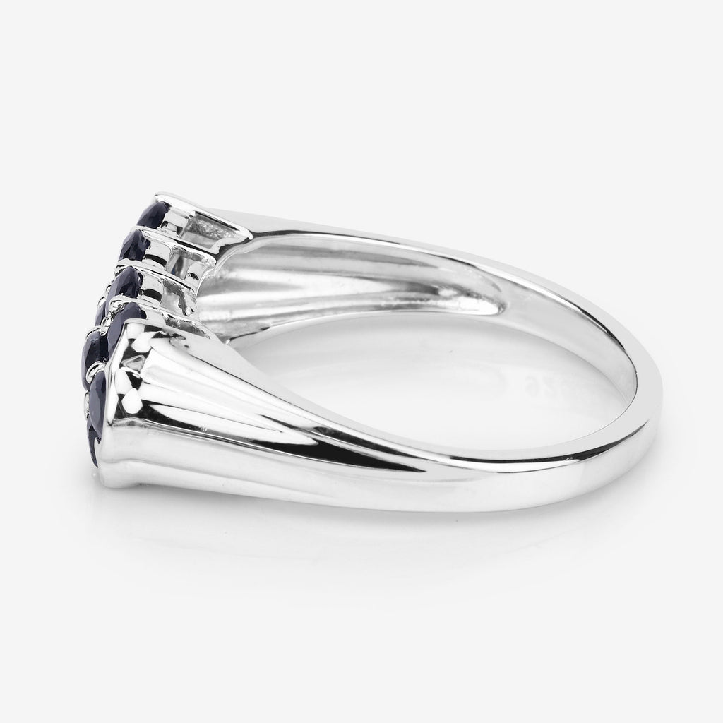 Blue Sapphire Ring 2.58 Carats Sterling Silver