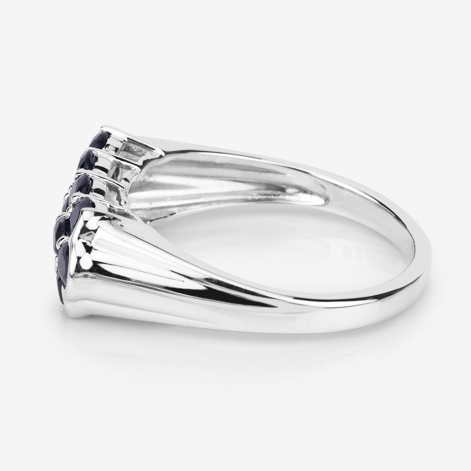 Blue Sapphire Ring 2.58 Carats Sterling Silver