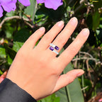 Amethyst Bypass Ring 1.88 Carats Sterling Silver
