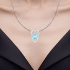 Swiss Blue Topaz Pendant 4.64 Carats Sterling Silver