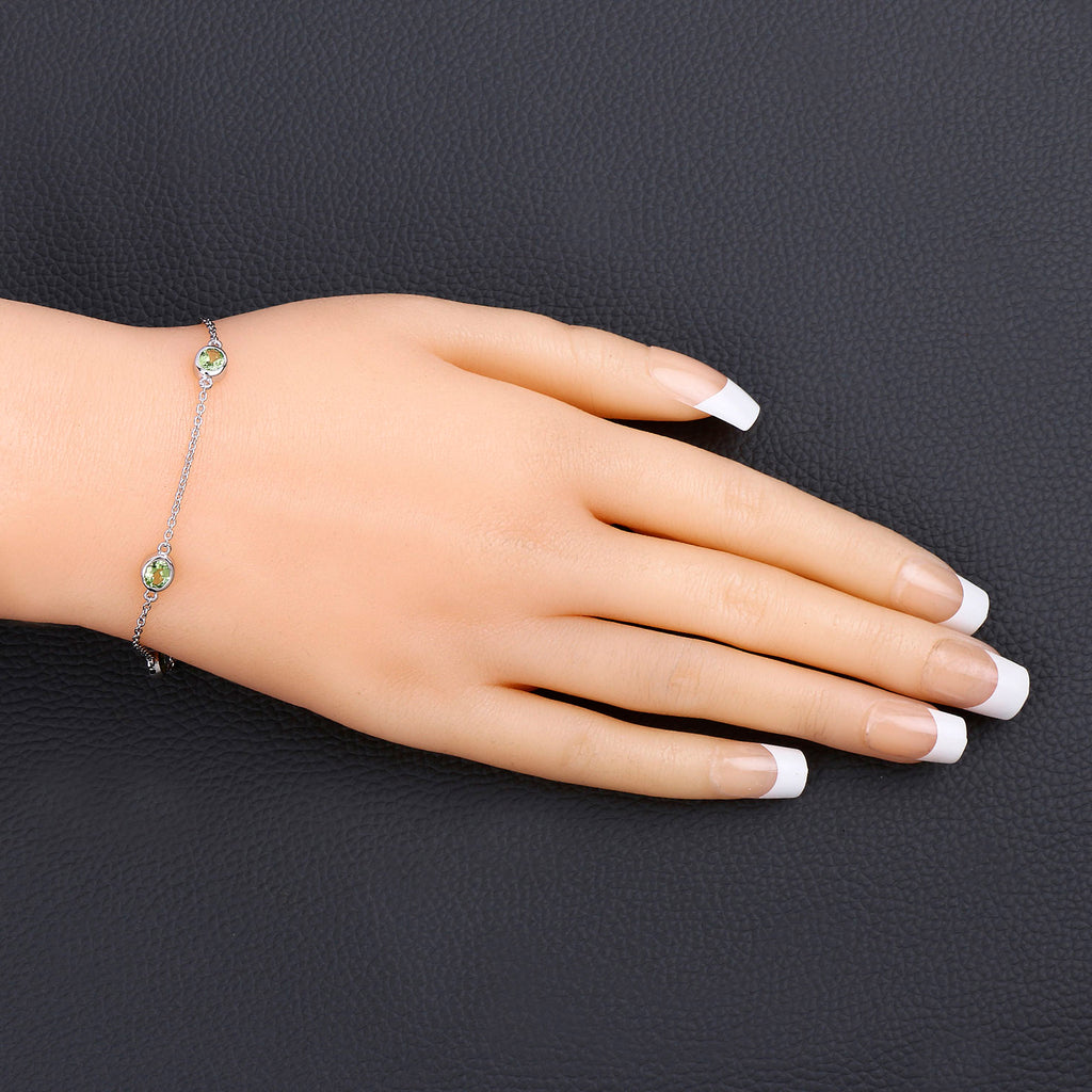 Peridot Bracelet 1.74 Carats Sterling Silver