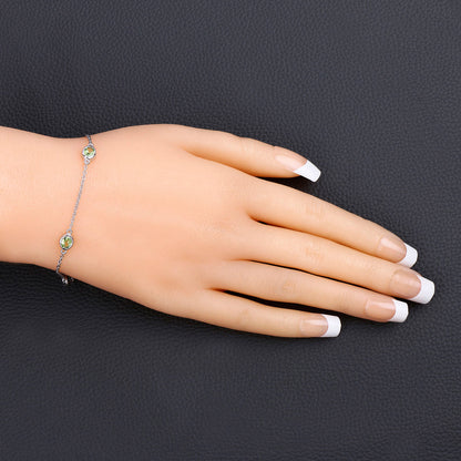 Peridot Bracelet 1.74 Carats Sterling Silver