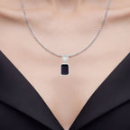 Amethyst Pendant With White Zircon 7.32 Carats Sterling Silver