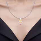 Ruby Mom Pendant 0.12 Carats Gold Plated Silver