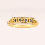 Natural Blue Sapphire Ring With White Topaz 0.94 Carats Gold Plated Silver