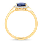 Blue Sapphire Ring With Diamonds 2.14 Carats 18K Yellow Gold