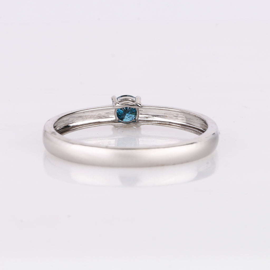 Blue Diamond Ring 0.2 Carats 9K White Gold
