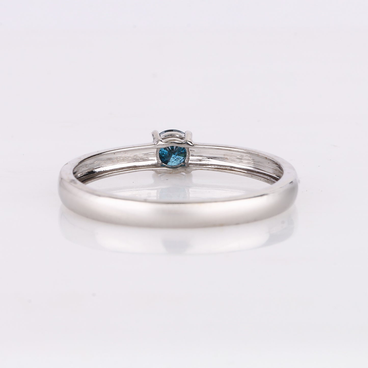 Blue Diamond Ring 0.2 Carats 9K White Gold