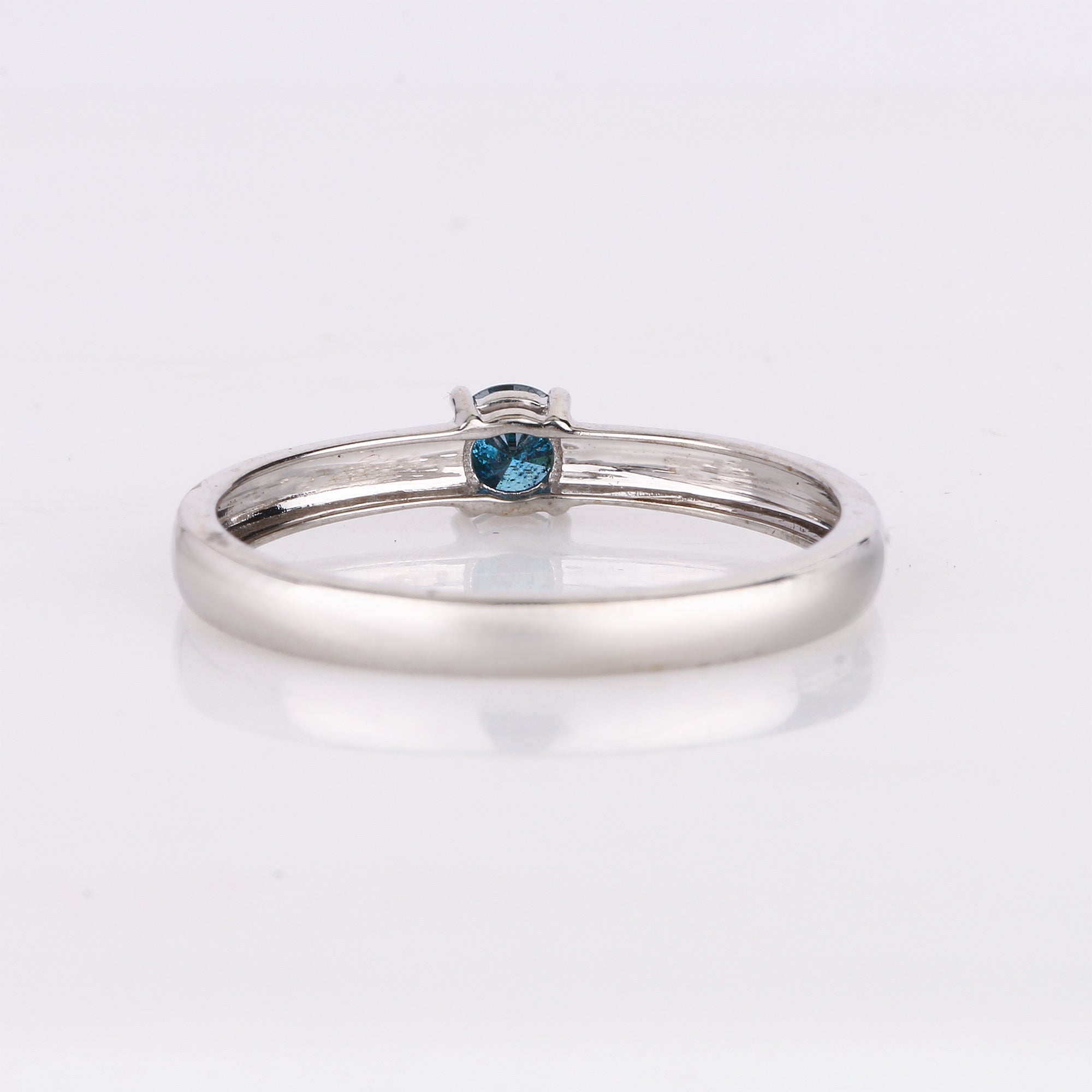 Blue Diamond Ring 0.2 Carats 9K White Gold