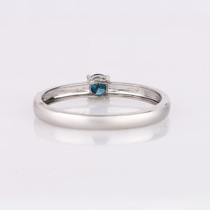Blue Diamond Ring 0.2 Carats 9K White Gold