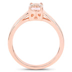 Morganite Ring 0.68 Carats Gold Plated Silver