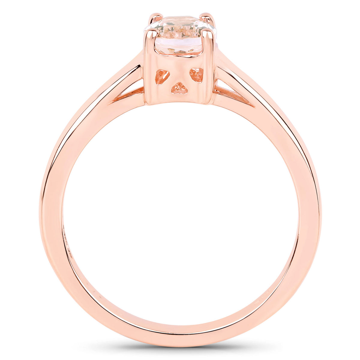 Morganite Ring 0.68 Carats Gold Plated Silver